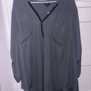 Torrid Gray Blouse with Front Sequins